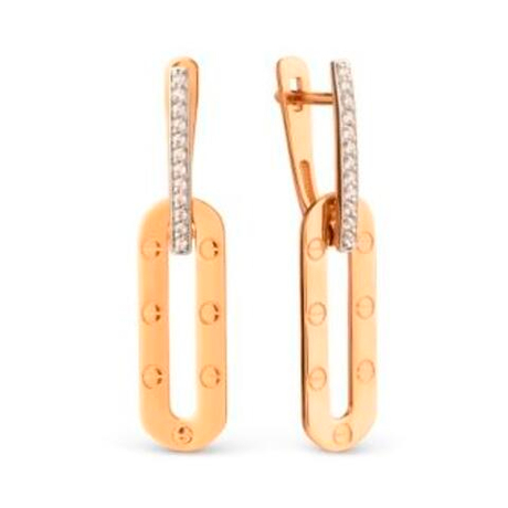 Серьги из золота с фианитами