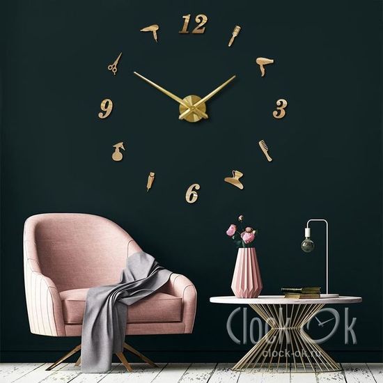 Настенные 3D часы Парикмахер