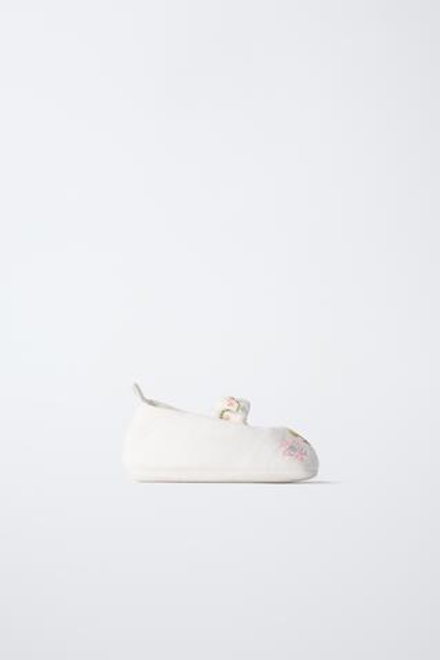 ZARA ПИНЕТКИ ИЗ ХЛОПКА С ВЫШИВКОЙ, РАЗНОЦВЕТНЫЙ