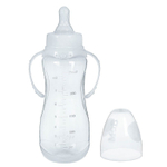 2969728 Бутылочка для кормления 250 мл приталенная, с ручками, цвет белый