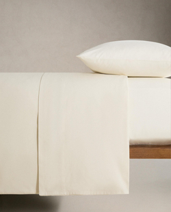 Zara Home - Простыня с ситцевой резинкой, высота 30 см (вес 200 нитей), ванильный, 90х200х30 см