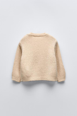 ZARA СВИТЕР С ЦВЕТАМИ, СЛОНОВАЯ КОСТЬ