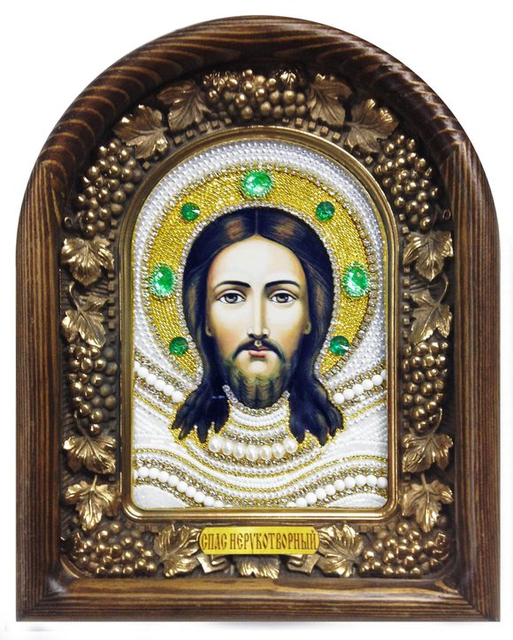 Икона Спас Нерукотворный бисер