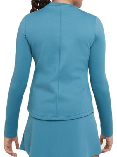 Футболка для девочки теннисная Nike Therma-Fit One Long Sleeve Training Top - mineral teal/white