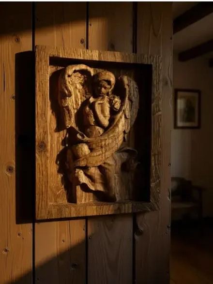 Икона освященная Ангела-Хранителя 14*18см из дуба