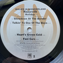 Винтажная виниловая пластинка LP Nazareth Malice In Wonderland (США 1980)