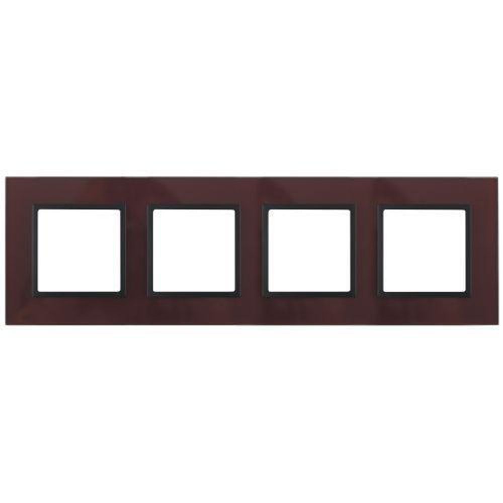 Рамка 4-м 14-5104-25 стекло Elegance бордо+антрацит ЭРА Б0034533