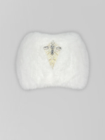 Шапка Анжелика однотонная меховая со стразами