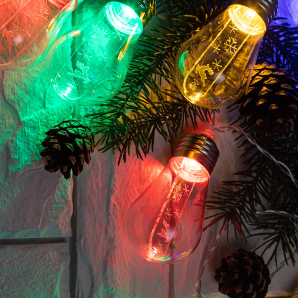 Светодиодная новогодняя гирлянда ЭРА ENIN-16M нить С Новым Годом мультиколор 3 м 10 led IP20 | Гирлянды