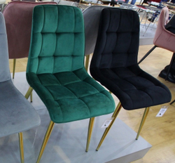 Стул SIGNAL CHIC Velvet Bluvel 78 зеленый/золотой