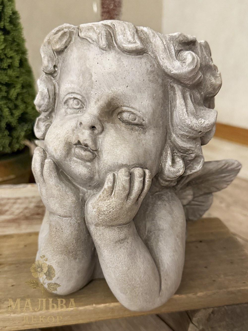Кашпо декоративное "Ангел" 20x16x20 см из бетона от CAMPO Home & Garden