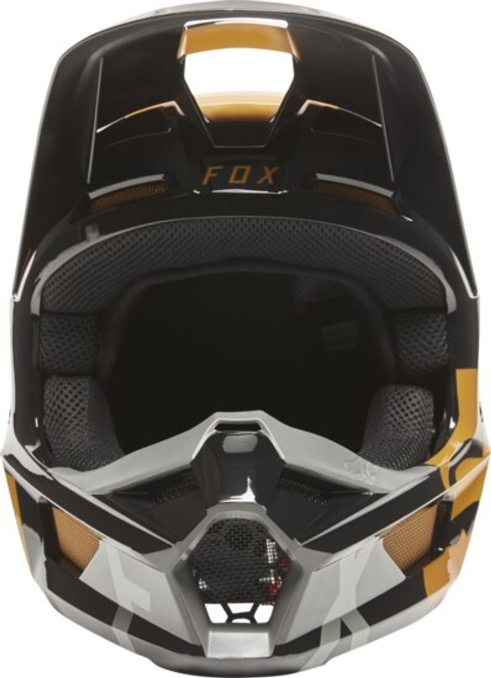 Мотошлем Fox V1 Skew Helmet (Black/Gold, S, 2022 (27999-595-S))