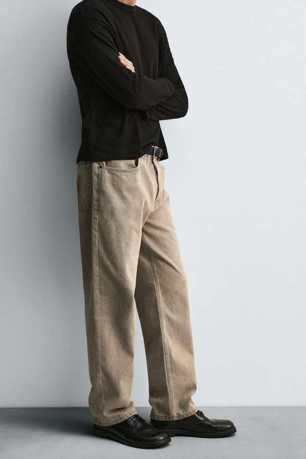 ZARA ДЖИНСЫ SLIM STRAIGHT FIT, СЕРО-КОРИЧНЕВЫЙ