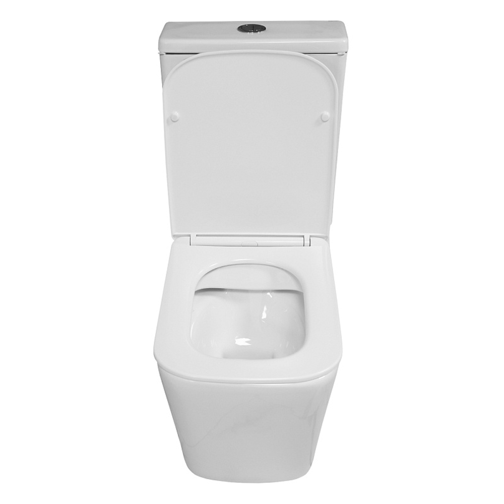 Унитаз напольный Azario Indor безободковый, в комплекте с бачком и сиденьем микролифт, дюропласт 820*630*360 (AZ-T004B-R)