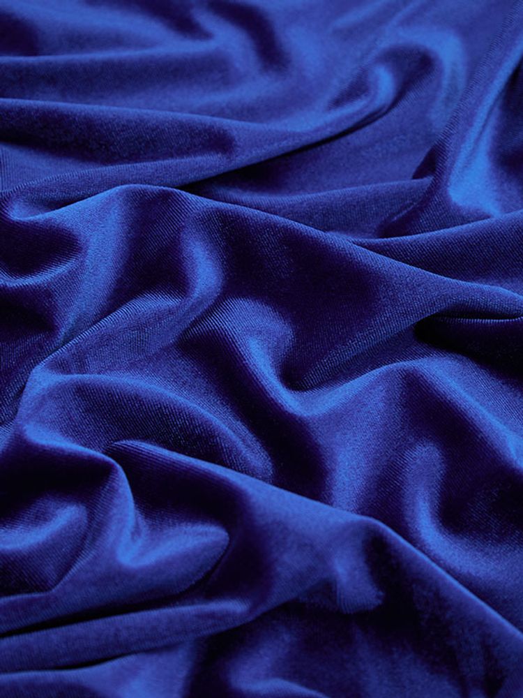 Бархат стрейч, 240 гр/м2, 98% п/э, 2% эластан, 150 см, ультрамариновый