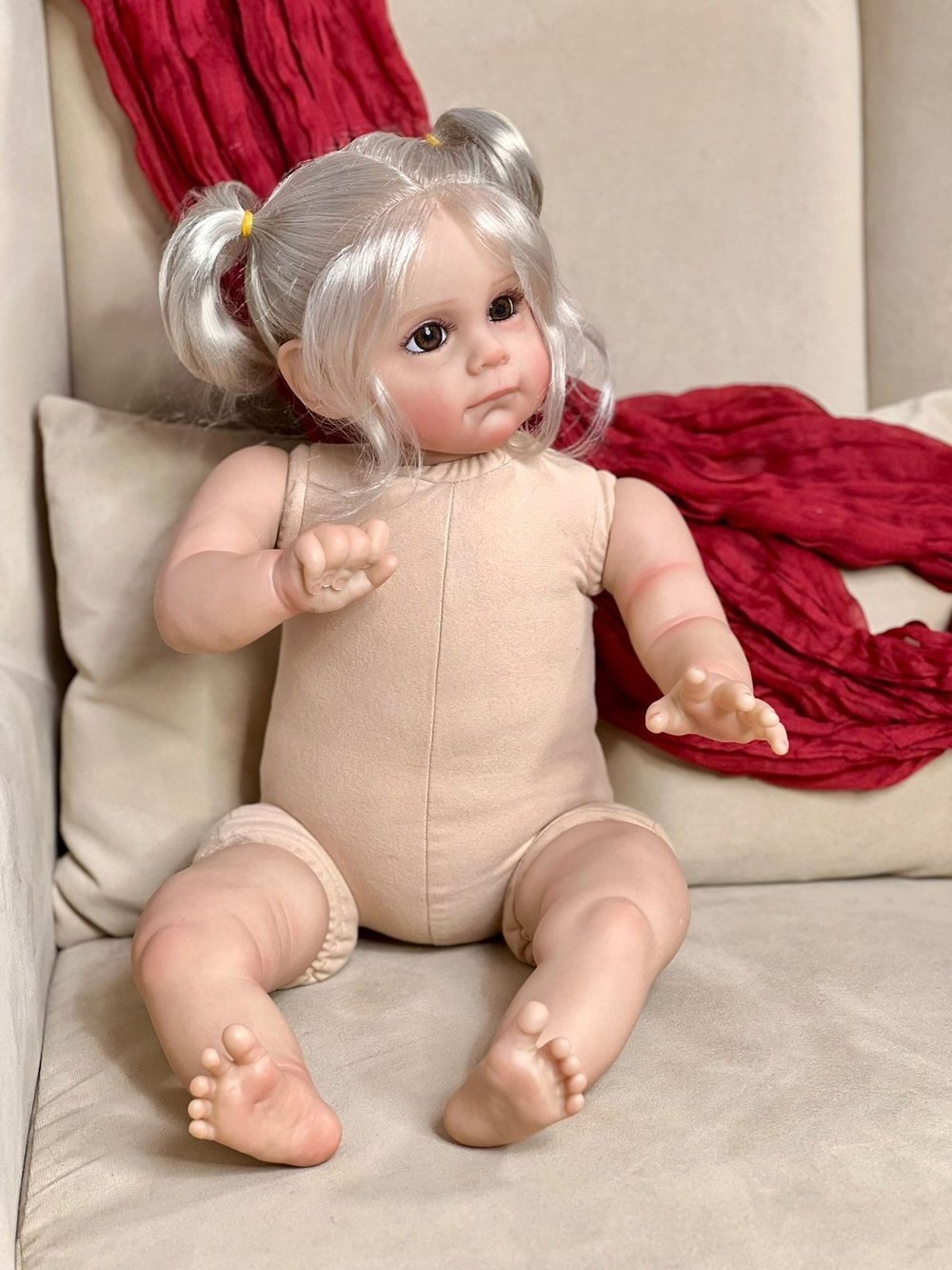 Кукла Реборн мягконабивная 60см без одежды (FA-597W)
