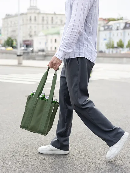 Сумка для бутылок smart picnic, темно-зеленая