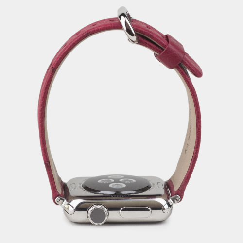 Ремешок для Apple Watch 44/45/46 mm из кожи страуса, цвета фуксии