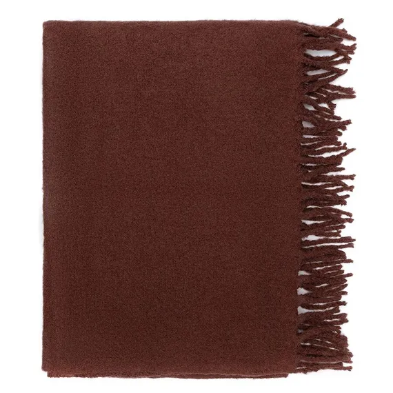 Плед мохеровый шоколадного цвета из коллекции essential, 130х180 см