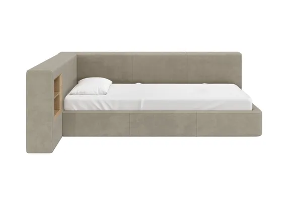 Диван-кровать Cube c нишей M (светло-бежевый FiberGuardе)