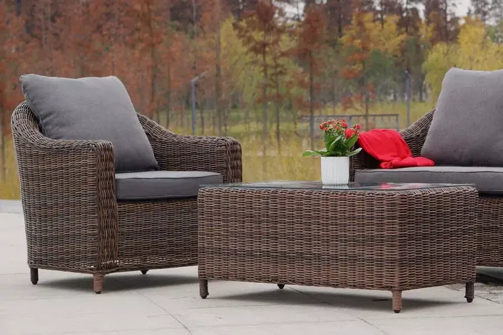 "Кон Панна" лаунж-зона из искусственного ротанга, цвет коричневый