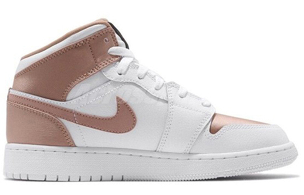 Jordan 1 Mid White Rose Gold GS
