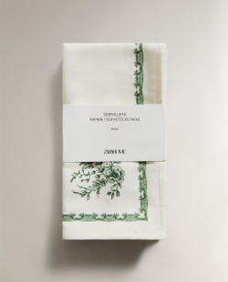 Zara Home столовая салфетка из хлопка, цветочный мотив, 45 45 см (комплект 2 шт.) · 2292/022