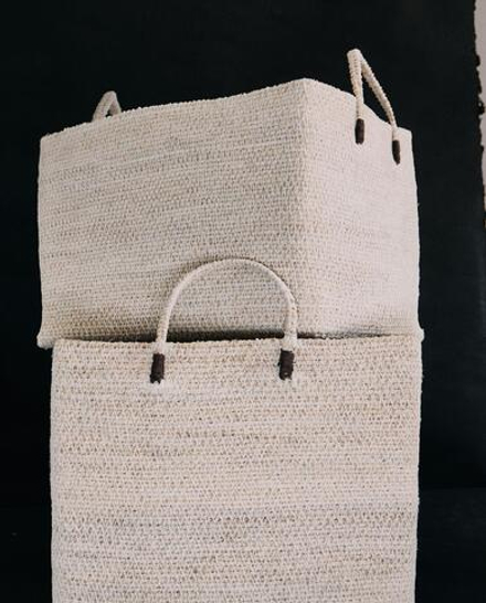 Zara Home Корзина из морской травы, цвет белый, 27 см