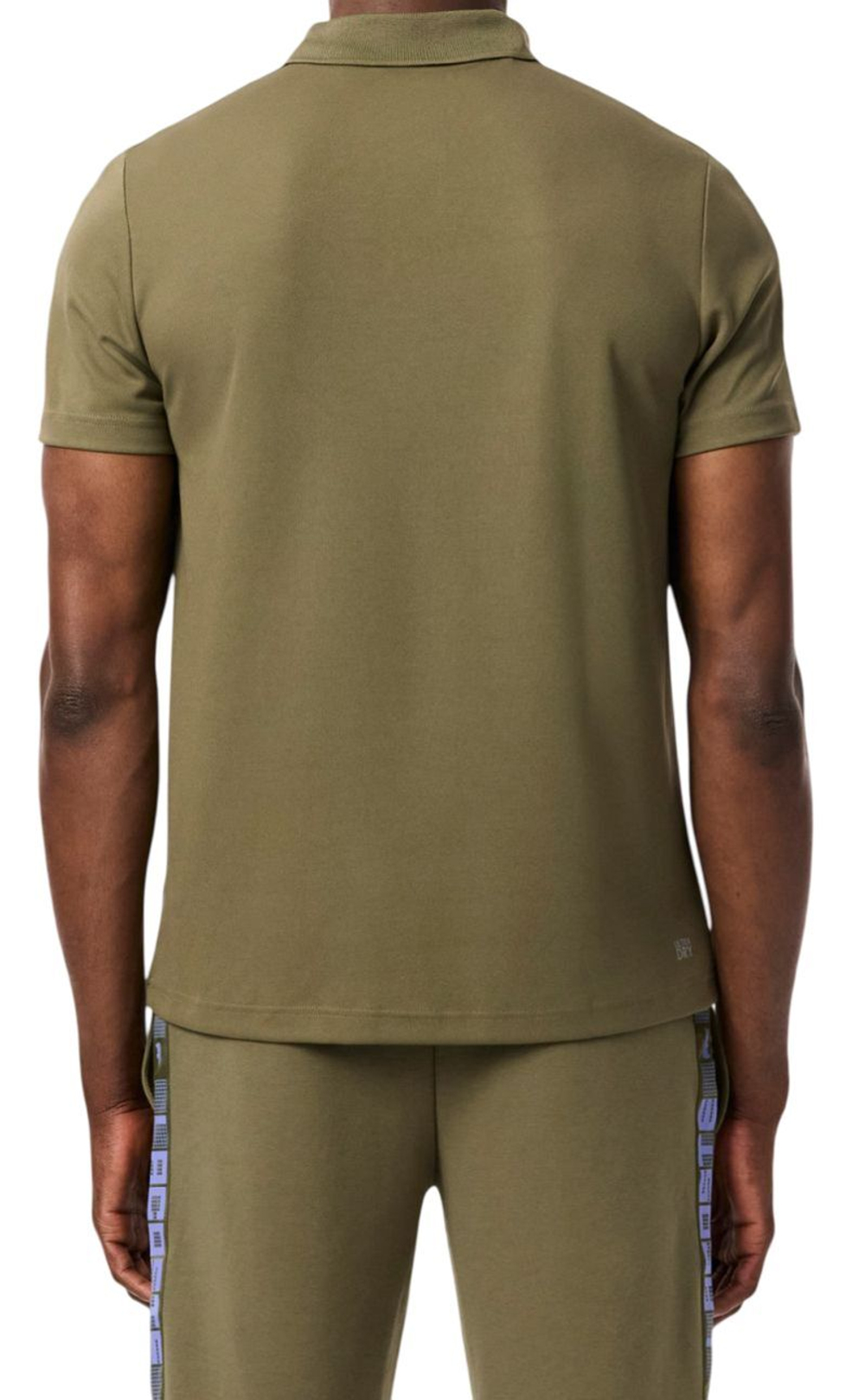 Теннисное поло Lacoste Ultra Dry Branded Stripe Tennis Shirt - khaki green