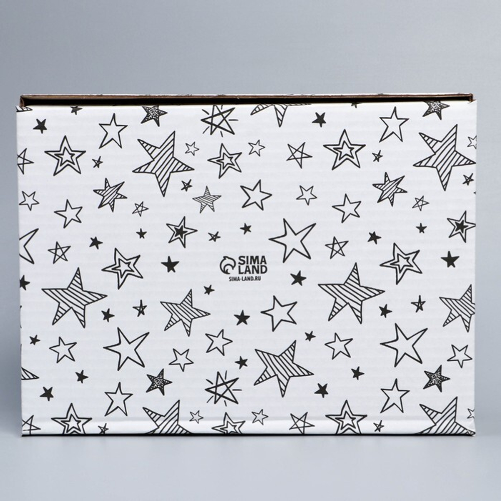 Коробка сборная «Звёзды», белый, 27 х 21 х 9 см