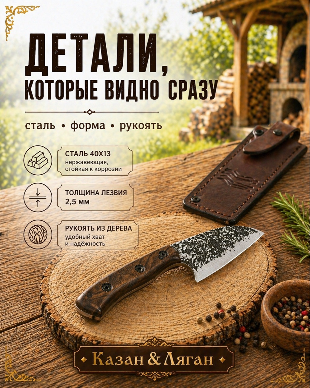 Нож сербский « Малыш» сталь 40*13 2,5 мм