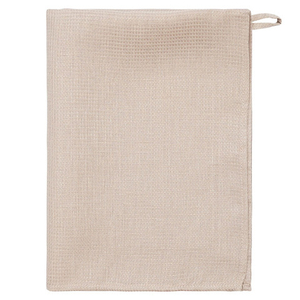 Набор из двух вафельных полотенец изо льна бежевого цвета из коллекции essential, 50х70 см