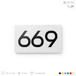 Номер на дверь 669, табличка на дверь для офиса, квартиры, кабинета, аудитории, склада, белая 120х70 мм, Айдентика Технолоджи