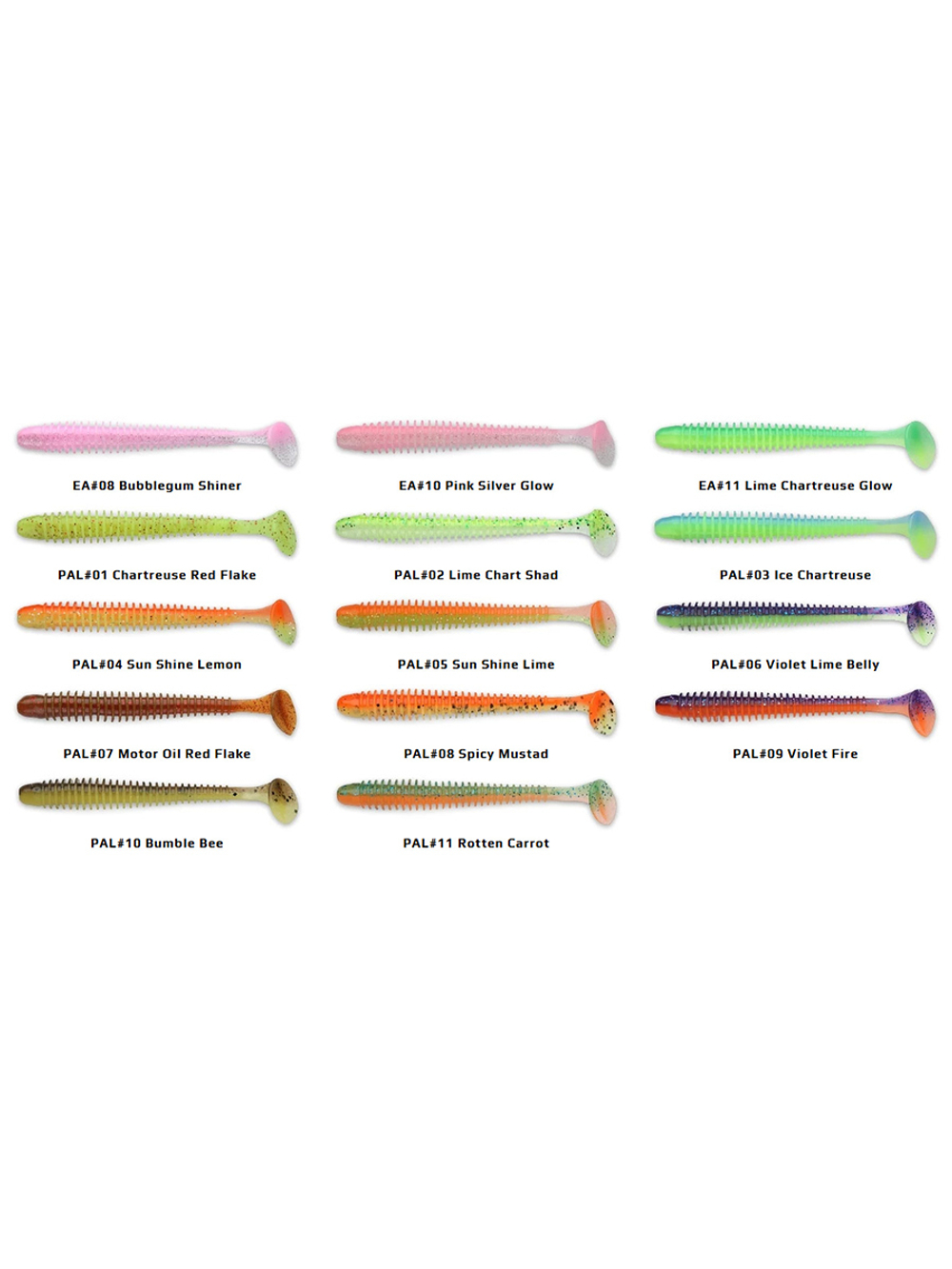 Приманка силиконовая Keitech Swing Impact 3", 2г, цвет #101 Green Pumpkin PP.