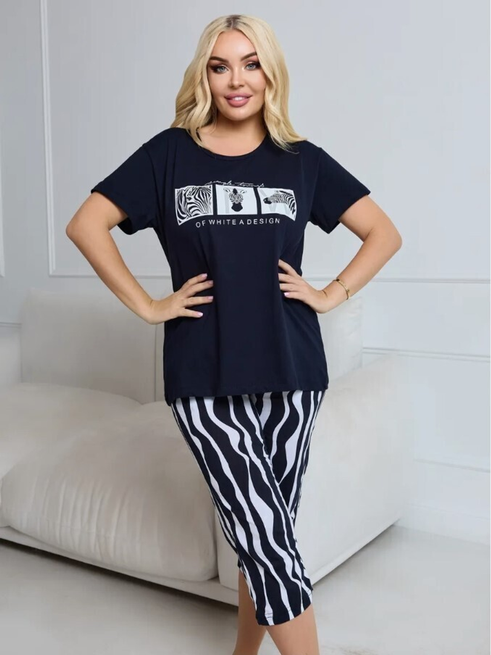 Пижама х/б бриджи+футболка УБФ0049