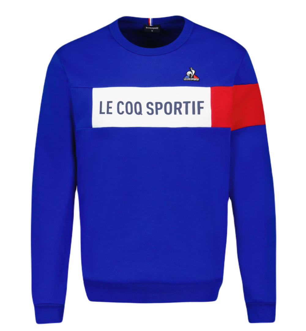 Мужская теннисная кофта Le Coq Sportif TRI Crew Sweat N°1 SS23 - bleu electro