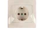 Розетка 1-местная РС10-3-КБ с заземлением без защитной шторки 16А КВАРТА белый IEK