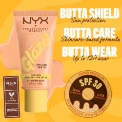 NYX Professional Makeup Buttermelt Glaze - Тонирующий крем для лица с SPF 30 оттенок 01 Whipped Butta, 30 ml