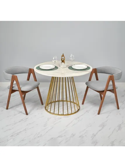 Стул Halston, орех, бежевое букле