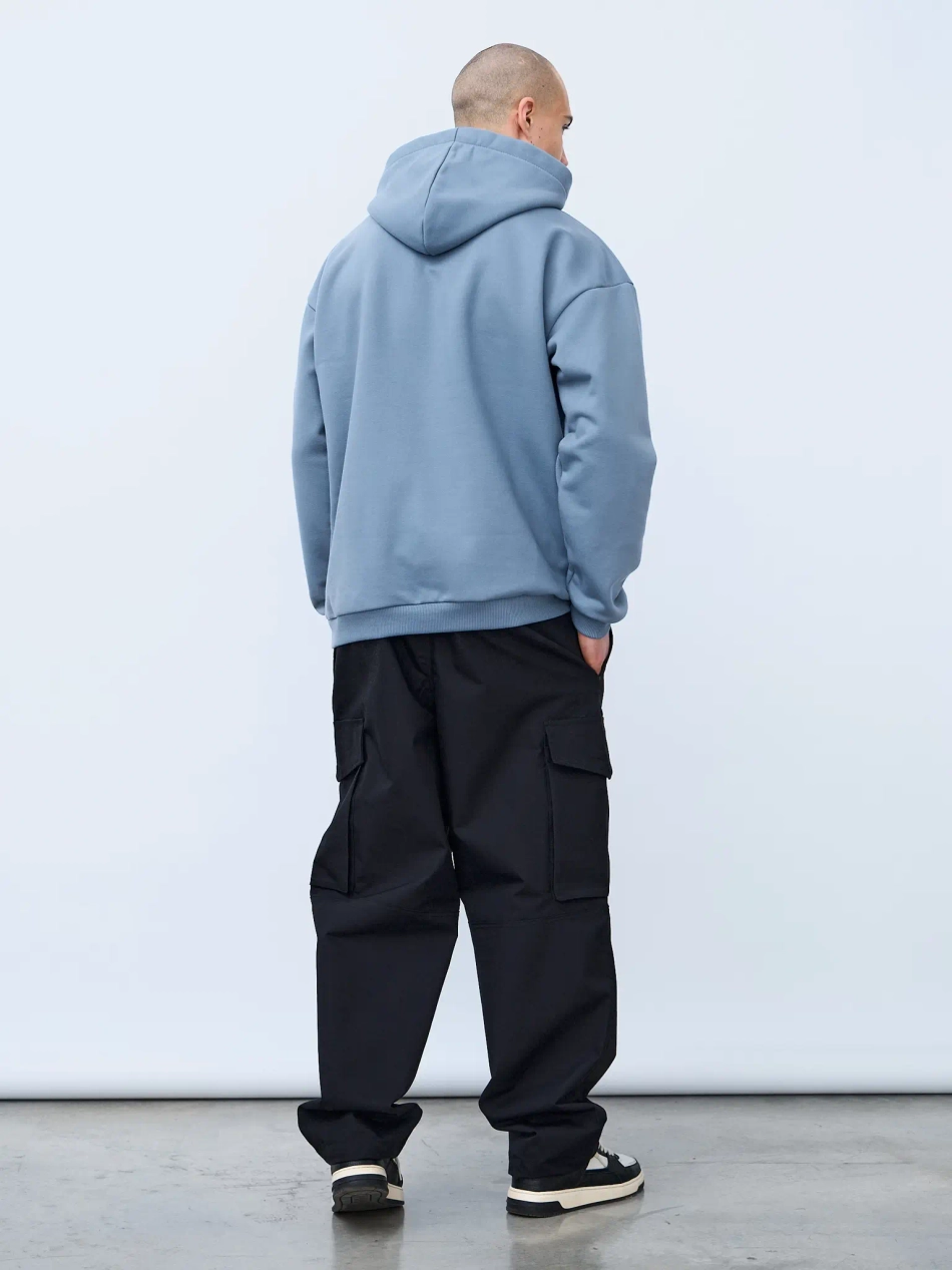 Худи оверсайз с начесом (индиго)