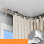 Тихий изогнутый карниз для штор с бегунками