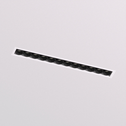 DK2532-WB Встраиваемый светильник SPACE со светодиодом под шпатлевку L240mm 220V 20W 38° 4000К IP20 белый/черный алюминий