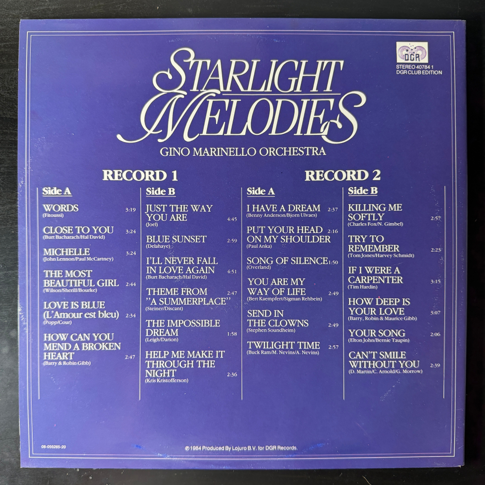 The Gino Marinello Orchestra ‎– Starlight Melodies 2LP (Голландия 1984г.)