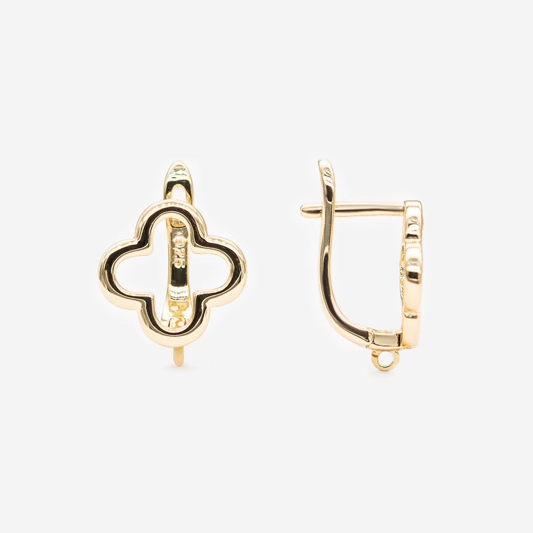 Швензы "Клевер" 15,5*13мм, позолота