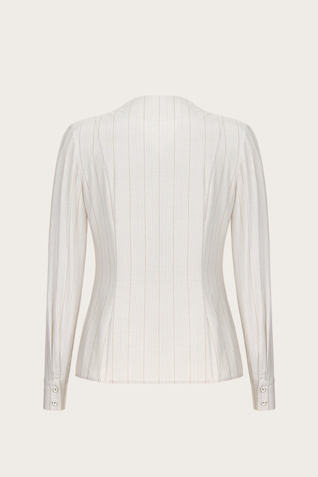 БЛУЗА ИЗ ХЛОПКА С ДЕКОРАТИВНЫМИ ПУГОВИЦАМИ