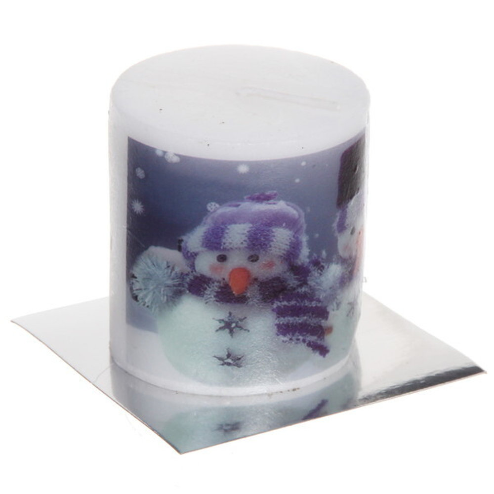 Свеча новогодняя «С новым годом» 5*4,5 см, микс