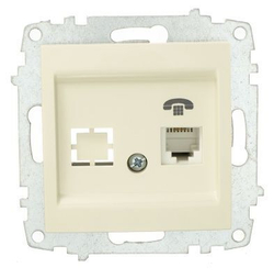 Механизм розетки TF телефонная ZENA, цвет кремовый 609-010300-221