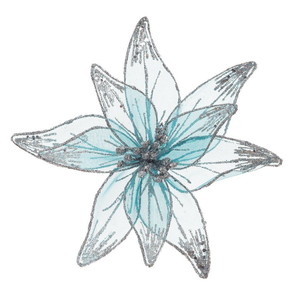 GAEM Цветок исскуственный "Пуансеттия" (на клипсе), L23 W23 H12 см