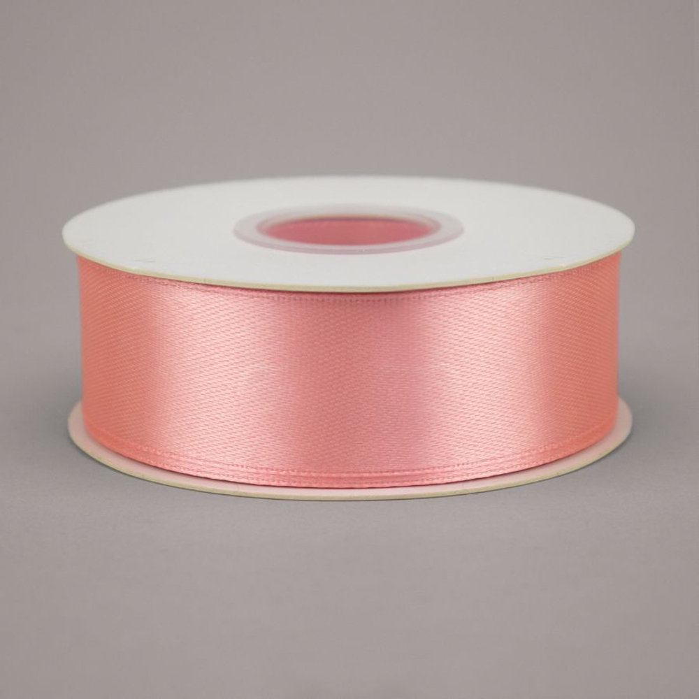 Лента упаковочная атласная 25мм, 22 м чайная роза