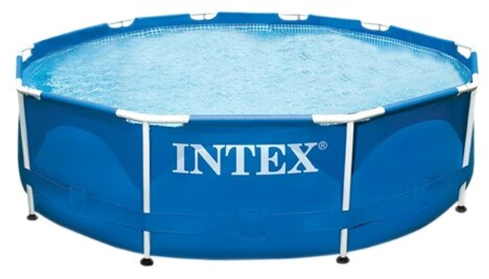 Каркасный бассейн 305х76 см Intex 28200, круглый семейный бассейн для дачи Metal Frame 4485 л